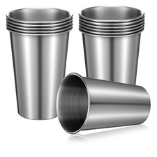 12 Pack 16oz Stainless Steel Pint Cups, Unbreakable Stackable Metal Drinking ...