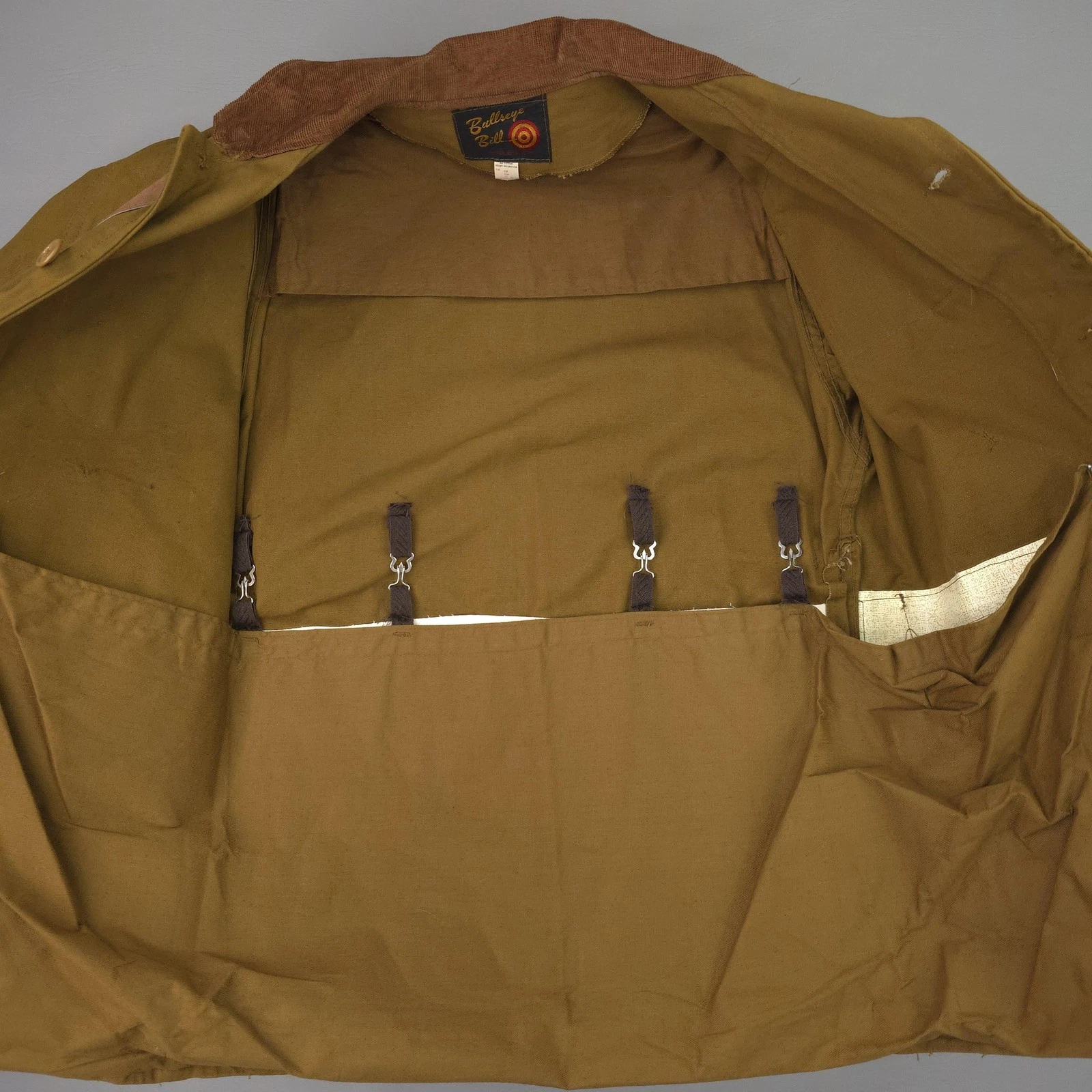 Vintage Bullseye Bill Jacket Mens 34 Brown Canvas Field Hunting Water Repellent - product detail image 12