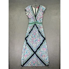 Lilly Pulitzer Dress Womens 4 Multicolor Roselle Let's Get Wild Maxi Flutter