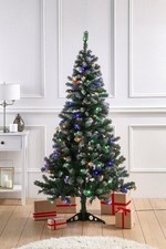 Pre Lit Christmas Tree 6ft LED Frosted Dual Colour Warm White & Multi LEDs 0449