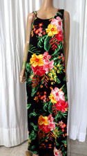 NWT ROUGE SIZE 4X STRETCH KNIT MULTICOLOR  SHEATH MAXI Dress BUST 52" NIP