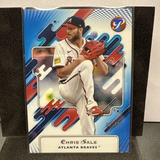 2025 TOPPS PRISTINE #53- CHRIS SALE - BLUE REFRACTOR /75 Atlanta Braves