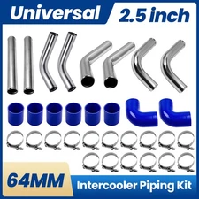 2.5" Inch Universal Aluminum Intercooler Turbo Pipe Kit + Silicone Hose + Clamps