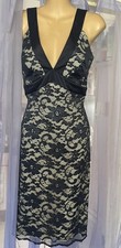 Stunning Hybrid Navy Blue sleeveless knee length evening dress size UK 12 