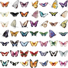 Transparent Butterfly Stickers for Scrapbooking PET Nature Plant Floral Stick...