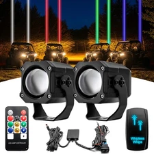 Laser Whip Lights Whipless LED 2PCS for Polaris RZR/Maverick X3/Zforce ATV UTV