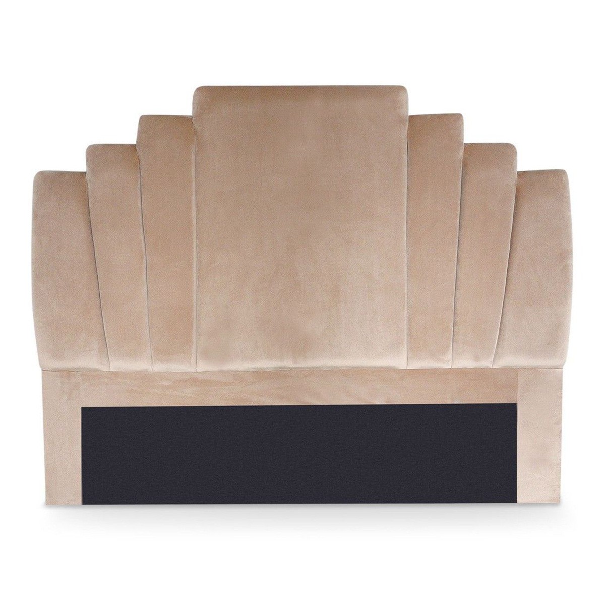 Tête de lit en velours taupe Renaya 140 cm pour une ambiance cocooning