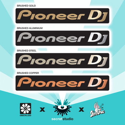 Pioneer DJ - Gebürstetes Metall Aufkleber Sticker - Gold - Aluminium - Stahl - Kupfer