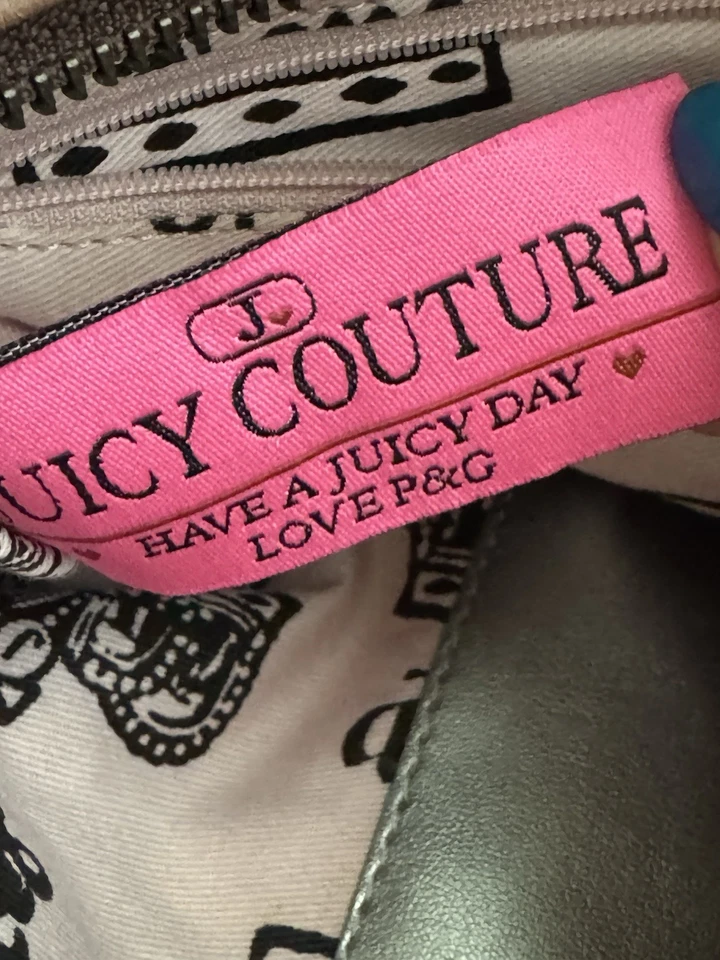 Винтажный Juicy Couture Y2K коричневый кожаный большой наплечная сумка Hobo сумочка бахрома богемное - Изображение 4 из 4