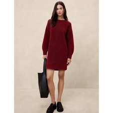 Banana Republic NWT Cozy Mini Sweater Dress in Red Chakra, Size Medium