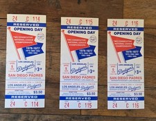 (3) 1979 Opening Day Los Angeles Dodgers April 5 1979  Full Tickets Unused Rare