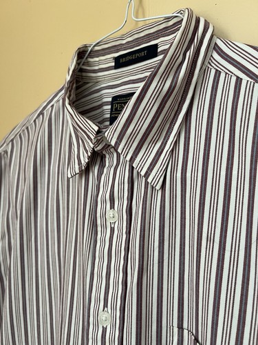 Men's Pendleton Bridgeport Button Down Stripe Long Sleeve Cotton Shirt Large - Picture 4 of 7