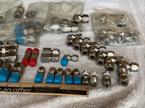 Lot of 44 Pcs Swagelok SS 316 Pipe Fittings Unused Stock Elbows Crawford Patent - Picture 3 of 24