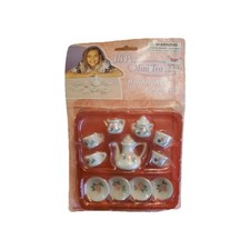 Vtg Children Hand Crafted Hand Painted 13pc Fine Porcelain Mini Floral Tea Set