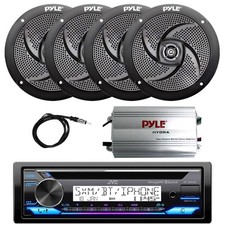 JVC KD-T92MBS Bluetooth Marine CD Radio, Amp, 4x 5.25" 180W Speakers, Antenna