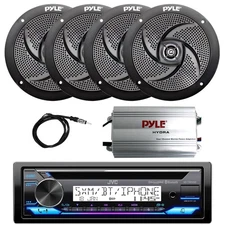 JVC KD-T92MBS Bluetooth Marine CD Radio, Amp, 4x 5.25" 180W Speakers, Antenna