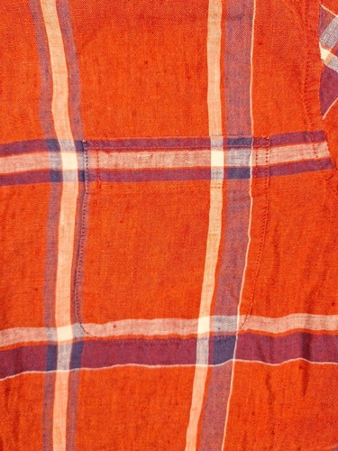 Taylor Stitch Red Plaid button-up 100% linen shirt Mens size 38 See Photos - Picture 7 of 11