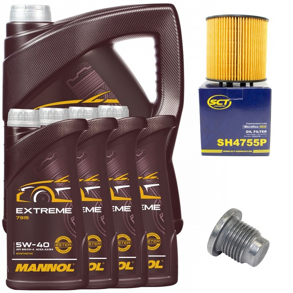 MotoröL Filter Set Mannol 5W-40 API 9 Liter + Schraube FüR Opel Movano 2.2 X70-image