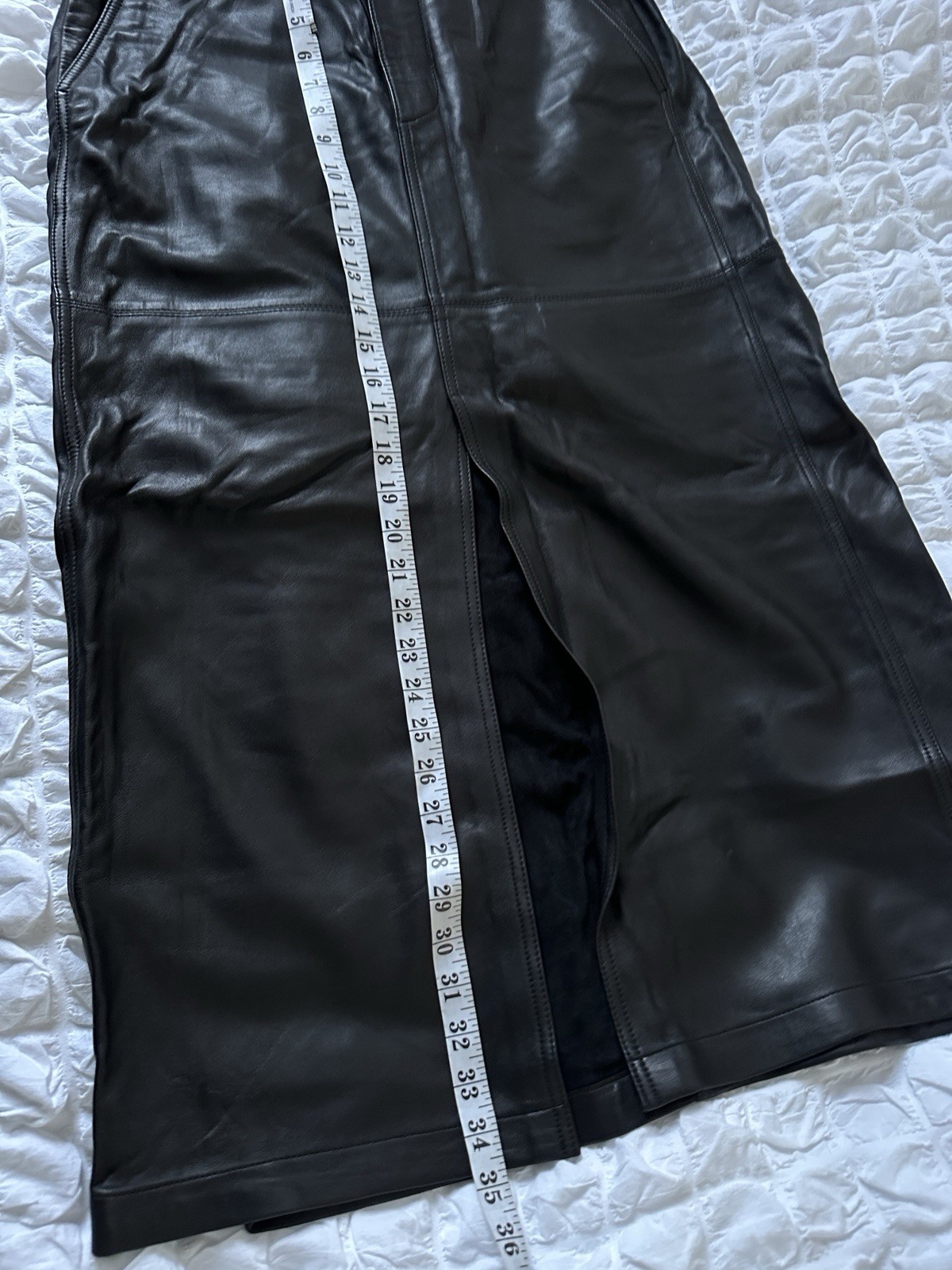 Madewell Womens $498 Real Leather Midi Skirt Black Size US 6 / 28" image 8