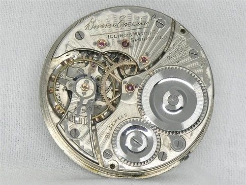 ANTIQUE 16S ILLINOIS 21 JEWEL BUNN SPECIAL POCKETWATCH MOV'T & DIAL, RUNNING!