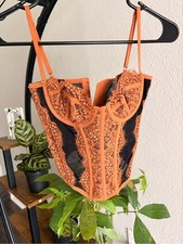 Urban Outfitters Orange Lace Bustier Camisole