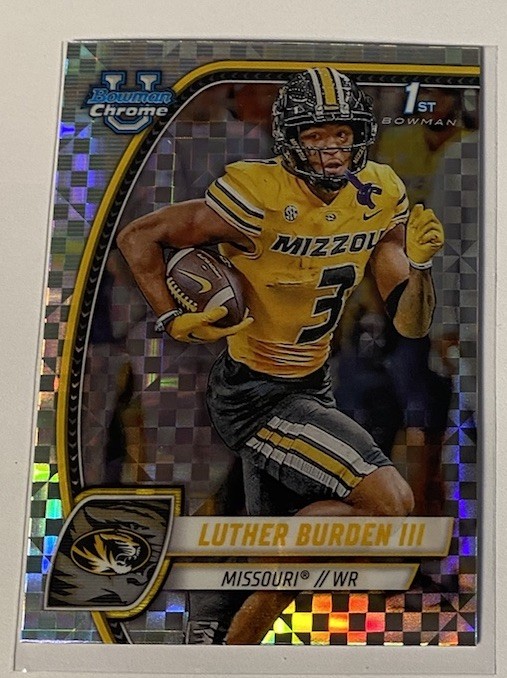 2024 Bowman University Chrome - Luther Burden #123 X-Fractor (RC) Missouri
