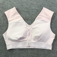 Tommie Copper Sports Bra Womens XL Pink Front Zip Shoulder Support Copper Znergy