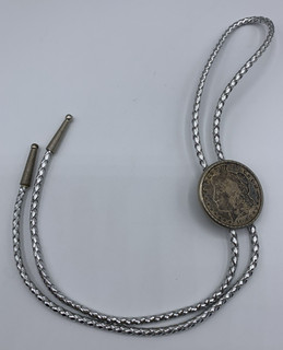 Authentic Morgan Silver Dollar Western Bolo Tie Vintage Western Americana