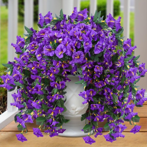 Artificial Fake Hanging Flowers Plants for Outdoor Outside Spring Summer Deco