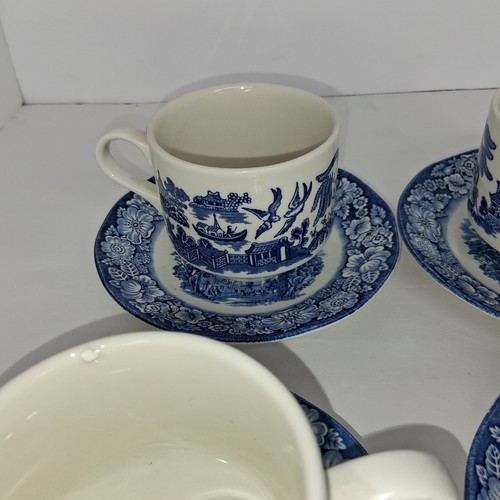 Liberty Blue Tea Cups & Saucers Plates Staffordshire Old North Church Dish Mugs - Picture 16 of 19