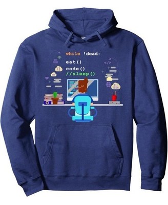 Eat, Sleep, Code. Computer Science Programming Hoodie Pullover Hoodie Large Blue