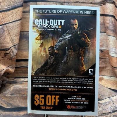 Call of Duty Black Ops III Comic Flyer Ad Dark Horse TFAW Promo Coupon 2015