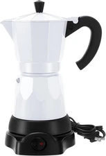 Coffee Pot 6 Cup Electric Espresso Maker Italian Moka White 