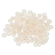 100pcs Resin Sewing Buttons 15/32" Round Flat 4-Hole Craft Buttons, Beige