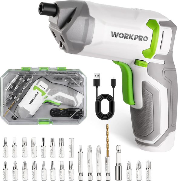 Workpro 3,6V Mini Akkuschrauber, Schrauberset Mit 2000Mah Akku, 240RPM Und 7Nm,-image