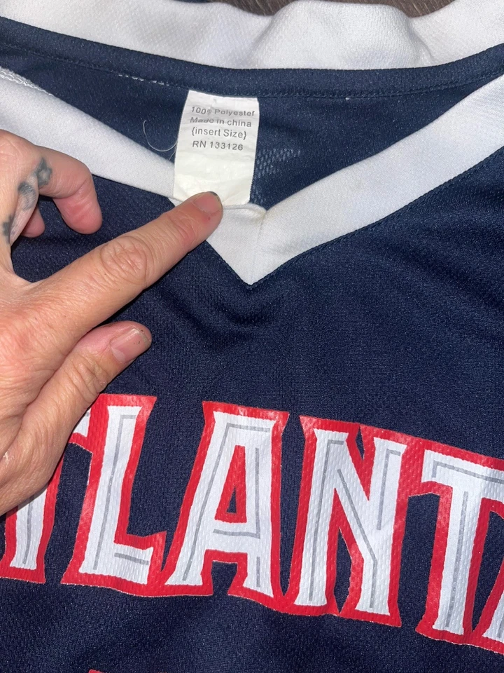 Reebok Atlanta Hawks Joe Johnson #2 Navy Blue Basketball Jersey Size M - Image 3 of 4