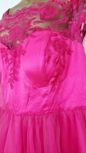 Chi Chi Curve UK 24 rosa Fit & Flare Anlass Party Kleid Hochzeit Rennen sehr guter Zustand - Bild 4 von 11