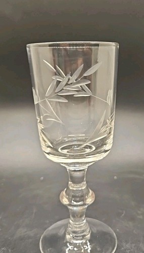 Set 6 bicchieri sherry vintage in vetro taglio inciso 50 ml in scatola foglie e bacche - Foto 2 di 6