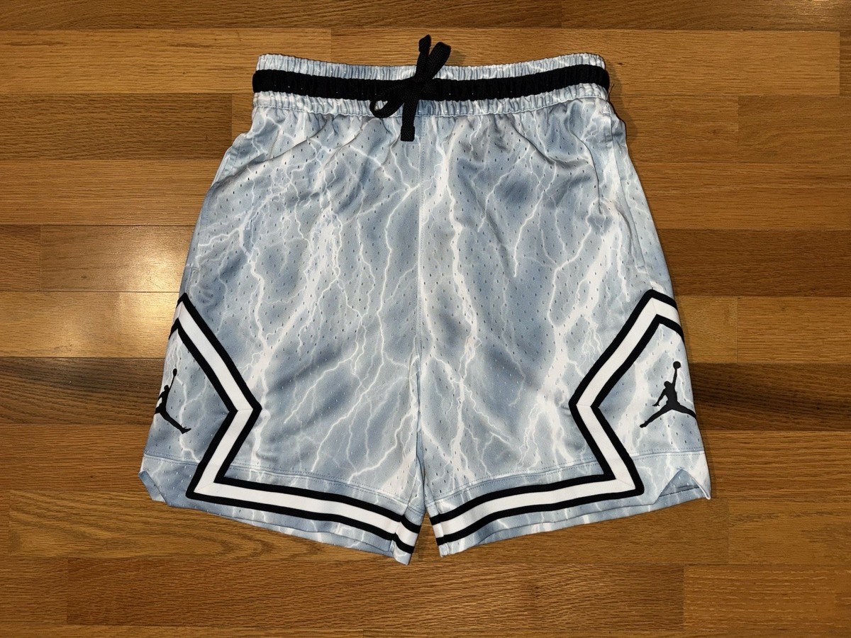 New S Nike Air Jordan Dri-Fit Diamond Woven Mesh Shorts Lightning