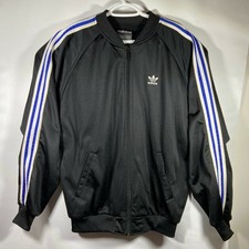 VINTAGE ADIDAS ORIGINALS TREFOIL TRACK JACKET 3 STRIPES RIBBON SLEEVES BBOY M