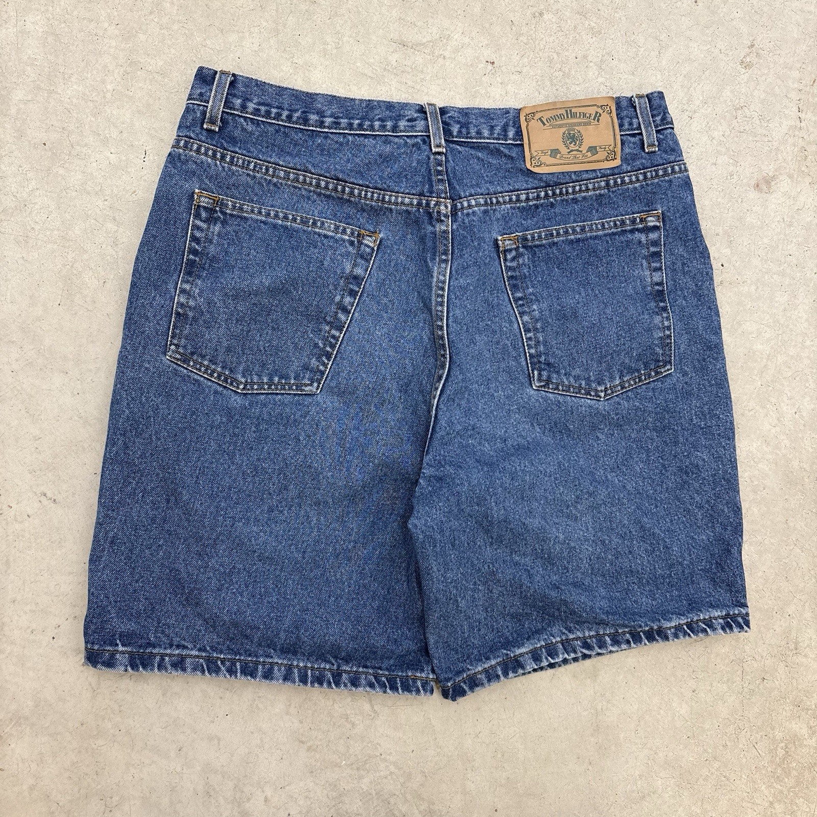 VTG 90s Tommy Hilfiger Baggy Blue Denim Skater Shorts Men’s Size 33x9