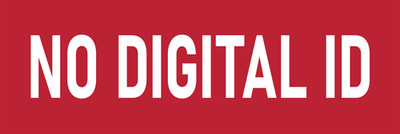 No Digital ID Sticker 2x6 Anti Big Government Control Stickers Red