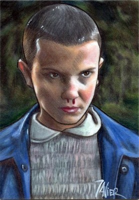 Stranger Things ELEVEN Millie Bobbie Brown Sketch Card PRINT Open Edition