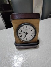 Orologio Da Tavolo Vintage W. Germany Scrivania Ufficio SES LEATHER, Arg. 800 