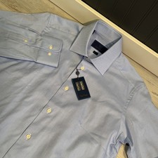David Donahue Men's Dress Shirt TB7202454 Sky Blue Trim 15 32/33 NWT