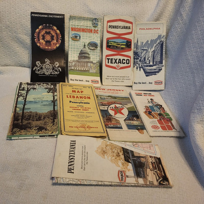 Lot Of Vintage Roadmaps PA, DC, NJ 9 Maps