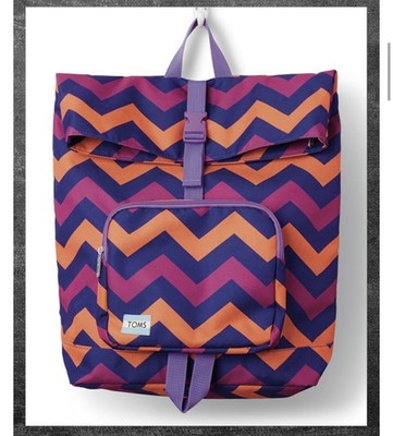 TOMS  stand up  series bright zig zag  laptop Backpack NWOT