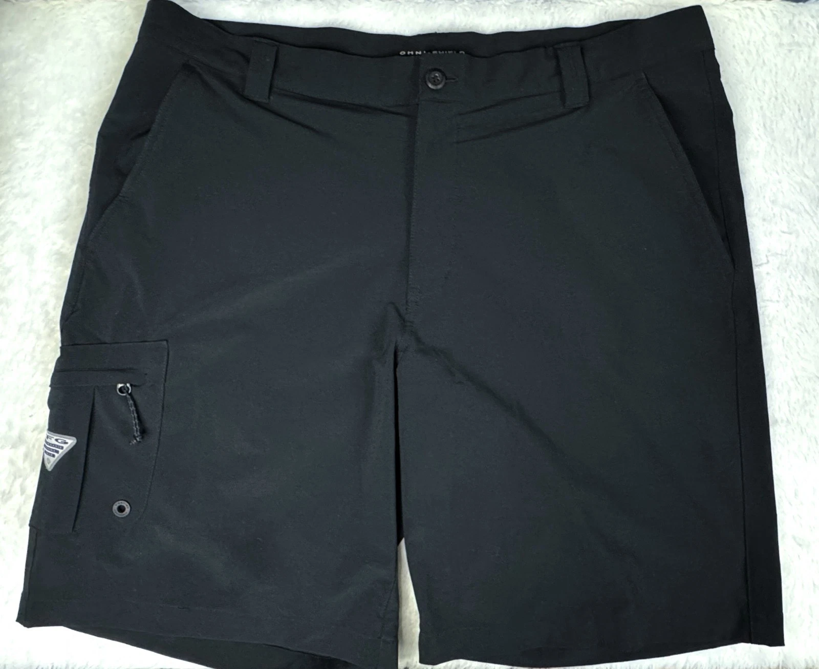 Columbia PFG Shorts Men's 38 Black Omni-Shield Cargo Fishing Outdoor EUC