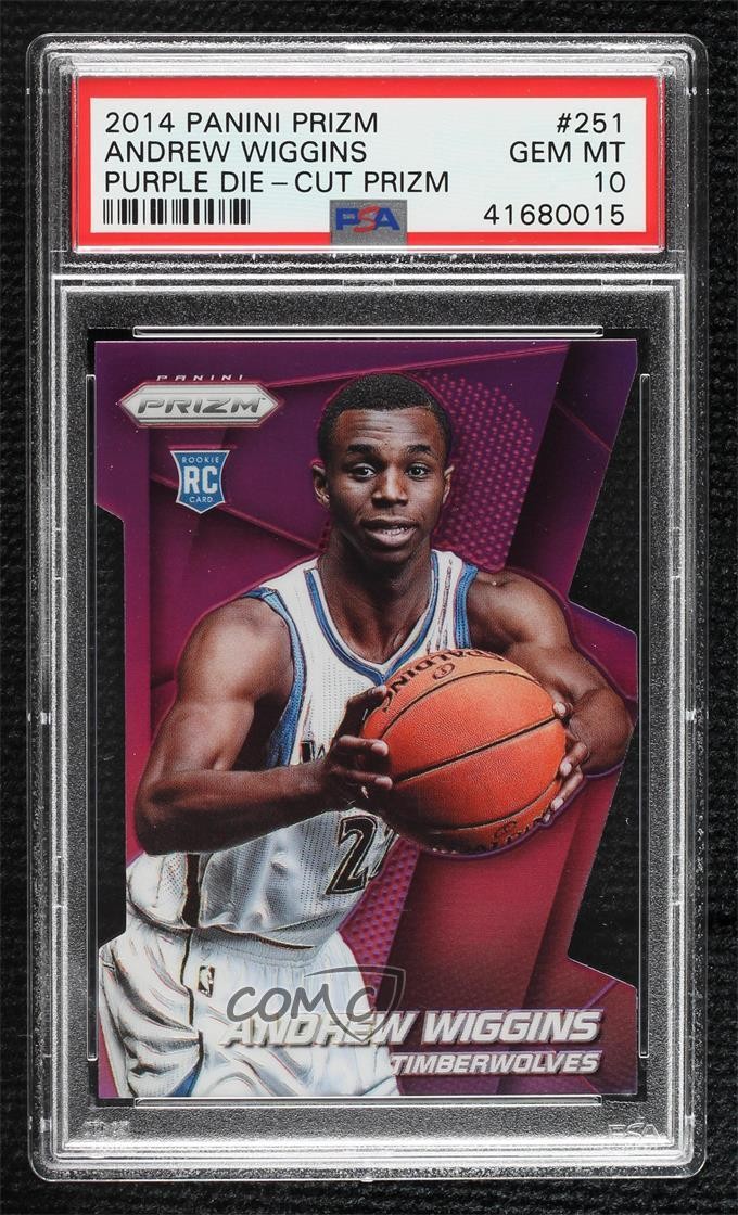 2014 Panini Prizm Purple Die-Cut /139 Andrew Wiggins PSA 10 GEM MT Rookie RC 1p8