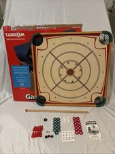 Vintage Carrom Wooden Dual Sided Board Game in Original Box-Full Size Model 100